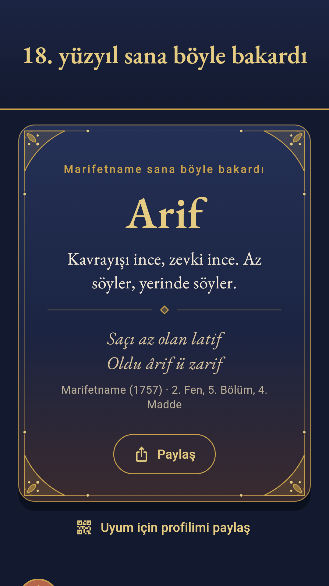 18. yüzyıl sana böyle bakardı